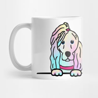 Tie Die Dog With Pony Tail Mug